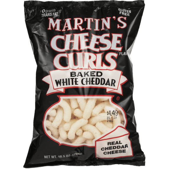 Martin's Baked White Cheddar Cheese Curls 10.5 oz. Value Size Bag (4 Bags)