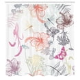 thumbnail image 3 of Ambesonne Dragonfly Shower Curtain, Hibiscus Moth Ornate, 69"Wx70"L, Multicolor, 3 of 5