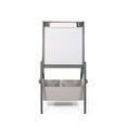 thumbnail image 2 of Humble Crew Inspire Kids Chalkboard and Dry Erase Easel with Storage Bins, 1 Paper Roll, 2pc Chalk, and Eraser, Grey, 2 of 5