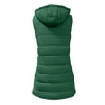 thumbnail image 5 of Dwralegc Long Puffer Vest Women Puffy Fashion Vest Outwear Sleeveless Solid Color Fall Winter Warm Hooded Vest Zip Up Quilted Long Outwear with Pockets Green XL, 5 of 7