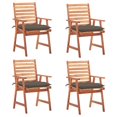 thumbnail image 1 of Sillas de Comedor para Patio Casafoyer de Madera Maciza de Acacia, Juego de 4 con Cojines, 1 of 5