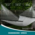 thumbnail image 3 of Bliss Hammocks Weekender Deluxe 2-Person Polyester Rope Hammock w/Spreader Bar, 80x55, 3 of 12