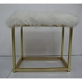 thumbnail image 2 of Acme Furniture Adao Vanity Mirror and Stool in White and Brass, 2 of 5