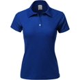 thumbnail image 2 of A2Y Women's Basic Casual Essentials 4-Button Junior-Fit PK Cotton Pique Polo Shirt Royal 2XL, 2 of 6