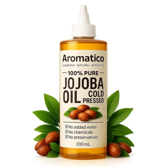 Aromatico 100% Pure Jojoba Oil – Cold Pressed Natural Oil for Hair, Skin & Body Care | 7 fl oz