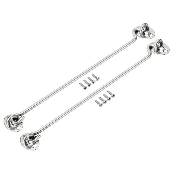 REGALWOVEN 12" Cabin Hook Eye Latch Gate Door Swivel Window Hook Stainless Steel with Mounting Screws 2Pcs