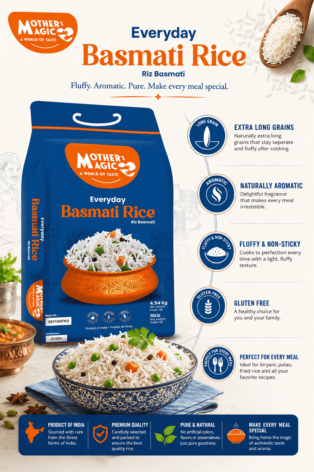 Mothers Magic Basmati Rice 10LB