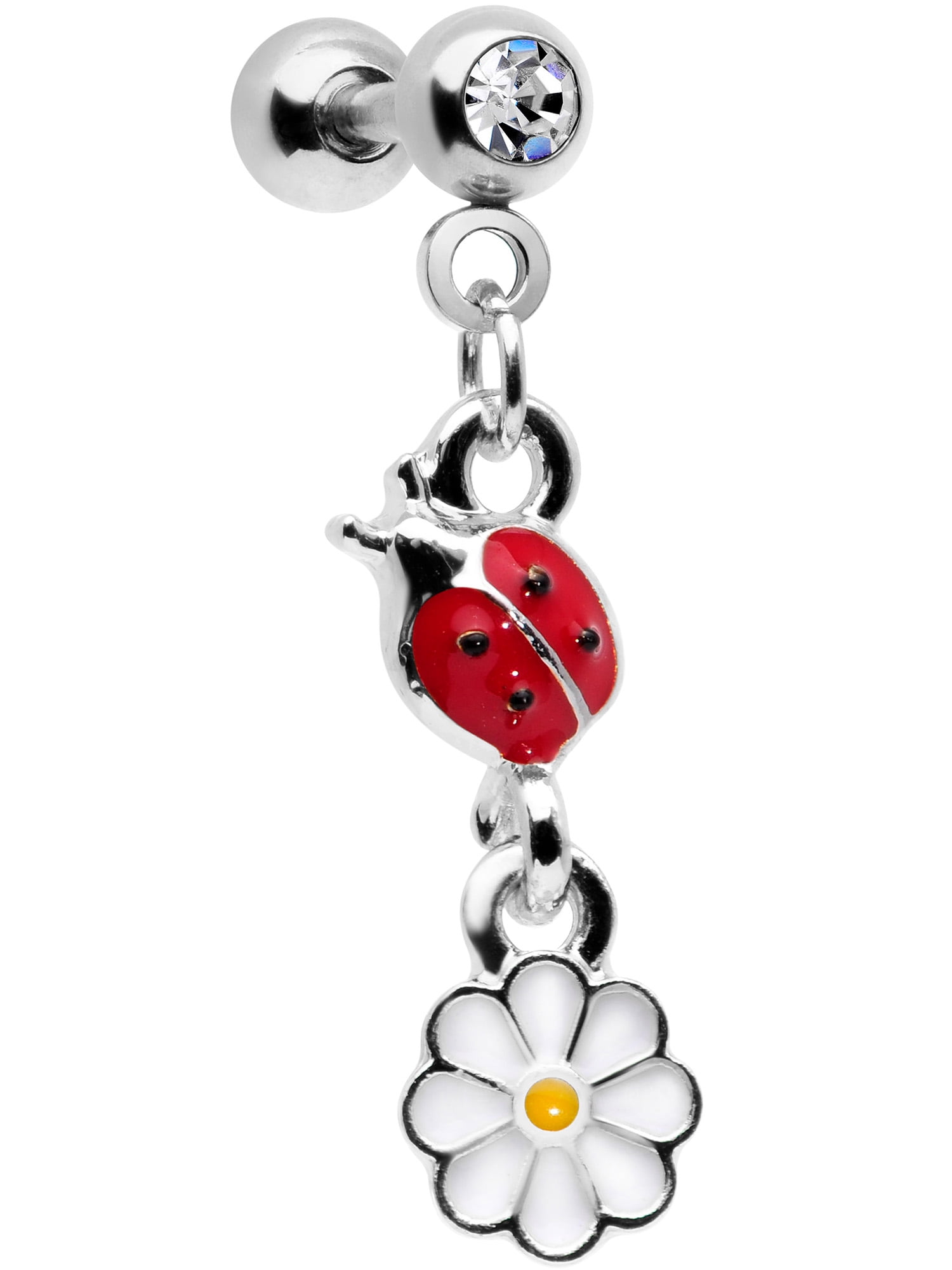 Body Candy Body Candy 16G Womens Stainless Steel Ladybug