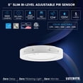 thumbnail image 7 of LUXRITE 5 In. LED Flush Mount Light + PIR Motion Sensor, 12W, 1000LM, 5CCT, Dimmable CRI90 Title 24 Compliant ETL 6 Pack, 7 of 7