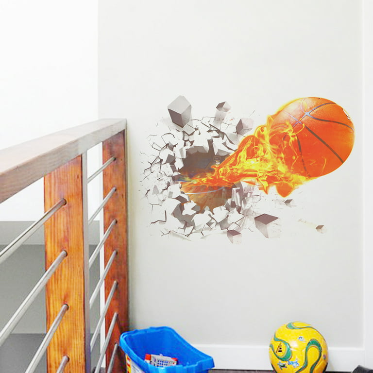 Basketball Removable Art Vinyl Mural Home Room Decor Wall Stickers in The  Dark Decals for Kids 3d Heart Wall Stickers Bedroom Door Stickers  Decorations for Bedroom Stick on Mirrors for Wall Hexagon 
