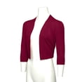 thumbnail image 3 of G-Style USA Women's 3/4 Sleeve Open Front Cropped Cardigan Sweater (S-XL), 3 of 7