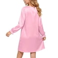 thumbnail image 5 of JOANKDMI Girls Nightgown Long Sleeve Sleepwear Soft Nightshirt Casual Lounge Dress Comfy Sleep Shirt Ruffle Cuffs Nightwear Pj Sweet Sleep Dress for Kids Tweens, 5 of 8