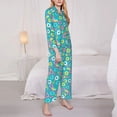 thumbnail image 3 of Honeii Donut print Women's Pajama Sets Long Sleeve Button Down Sleepwear Nightwear Soft Pjs Lounge Sets-XX-Large, 3 of 7