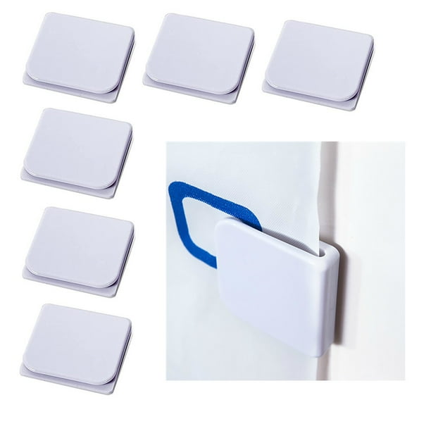6 uds Clips para cortina de ducha, autoadhesivos, antisalpicaduras, Clip de tope para cortina, a prueba de viento, Clips protectores contra fugas de agua para baño, protector de ducha