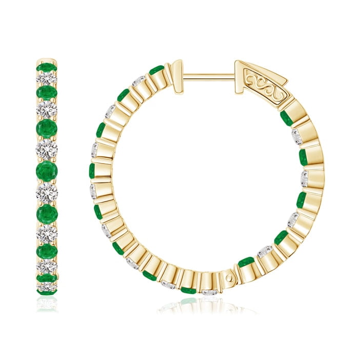 Angara - Black Friday Sale - Round Emerald and Diamond ...