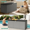 thumbnail image 6 of Seizeen 130GAL Outdoor Storage Box for Patio & Garden, Large Resin Deck Box w/ 2 Handles & Metal Hydraulic, Gray, 6 of 9