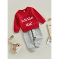 thumbnail image 3 of Suealasg Toddler Baby Girls Valentine's Day Clothes 6M 1T 2T 3T Long Sleeve Letter Print Sweatshirt Elastic Pants Sets 2 Piece Kids Girls Cute Spring Outfits, 3 of 9