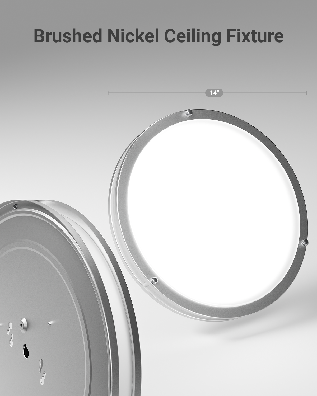 Sunco 14 Inch LED Ceiling Mount Light Fixture, Close to Ceiling Round Flat Light, 21W, 1500 LM, Selectable CCT 2700K/3000K/4000K/5000K/6000K, Dimmable, Hardwired ETL