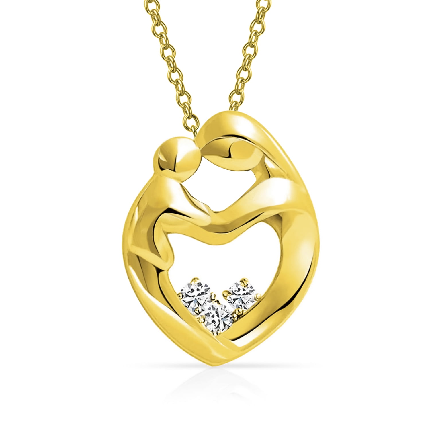 mother child necklace gold