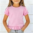 thumbnail image 2 of Gubotare Cute Tops for Teen Girls Girls T Shirts Short Sleeve Summer Shirts Fashion Crewneck Tops Tee Blouse 11T-12T,Pink, 2 of 7