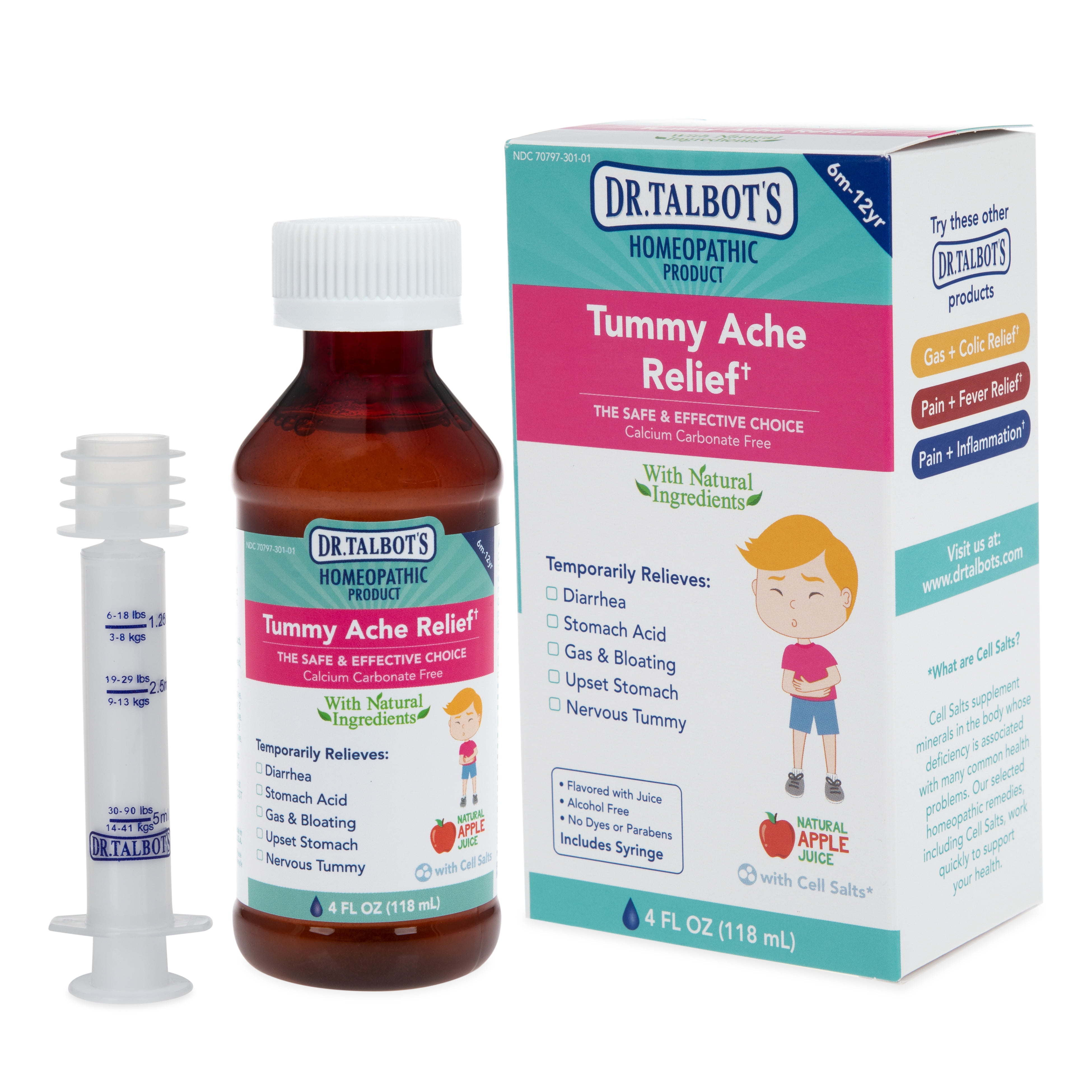 Dr. Talbot's Homeopathic Tummy Ache Relief Liquid with Syringe, 4oz