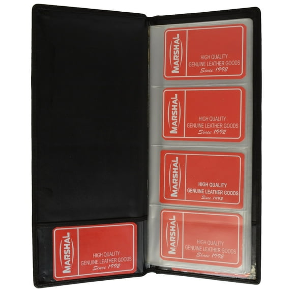 Leather Business Cards Holder Case Organizer 160 Name ID Credit Card Book Keeper