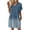 Blue, variant on Women's Floral Print V-Neck Short Sleeve Casual Dress with Pocket, Pullover Summer Dress, Lightweight Comfort Fit, Fashion Ladies Outerwear,Hot Pink,3XL