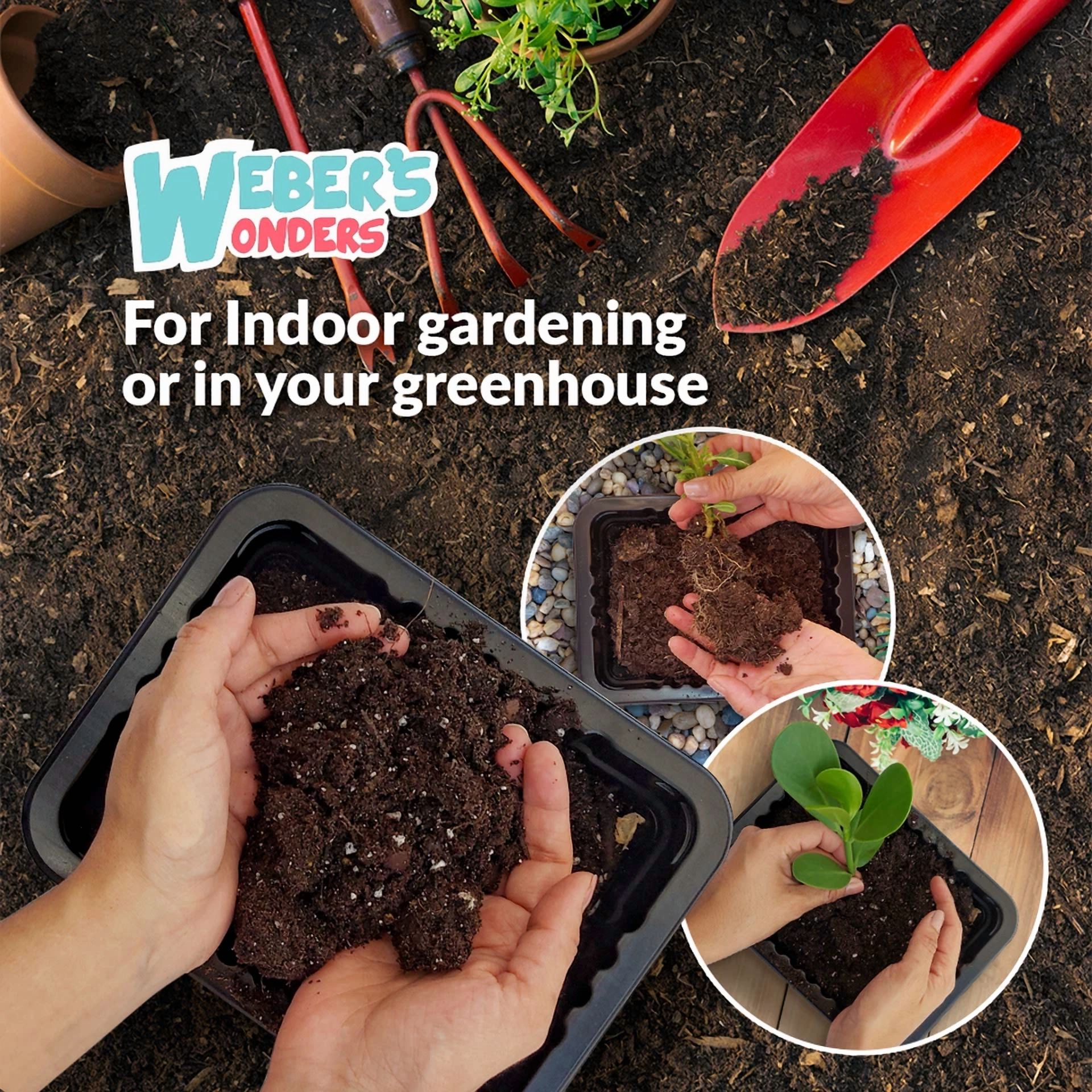 CRESTIN- 10 Pack Plant Growing Tray No Drain Holes - Perfect For Garden & Seed Starter
