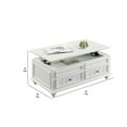 thumbnail image 5 of Benjara 48 Inch Coffee Table, Lift Top Function, 2 Drawers, White Poplar Wood, 5 of 5