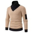 thumbnail image 1 of Suéter casual de punto ajustado con cuello de bufanda., 1 of 2