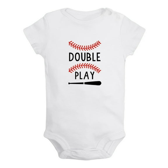 Twins Baby Double Play Baseball Funny Rompers Newborn Bodysuits Infant Jumpsuits Kids Cotton Clothes Graphic Outfits