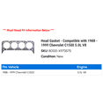 thumbnail image 2 of Head Gasket - Compatible with 1988 - 1999 Chevy C1500 5.0L V8 1989 1990 1991 1992 1993 1994 1995 1996 1997 1998, 2 of 2