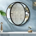 thumbnail image 2 of 360° Rotatable Round Tempered Glass Shed Window Round Opening Portlight Porthole Window Aluminum Alloy Round Porthole Window Flush Mount Tempered Glass For Bathroom, Bedroom, Living Room(White-C,50cm), 2 of 8