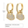 thumbnail image 2 of 18K Gold Plating Women's Copper Love Heart Earrings Engagement Cubic Zircon Ear, 2 of 6
