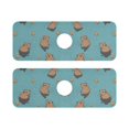 thumbnail image 7 of Yayeee Faucet Mat for Kitchen Sink 14.7" Diatomite Long Splash Guard Pad, Cartoon Capybaras, 2 Pack, 7 of 7