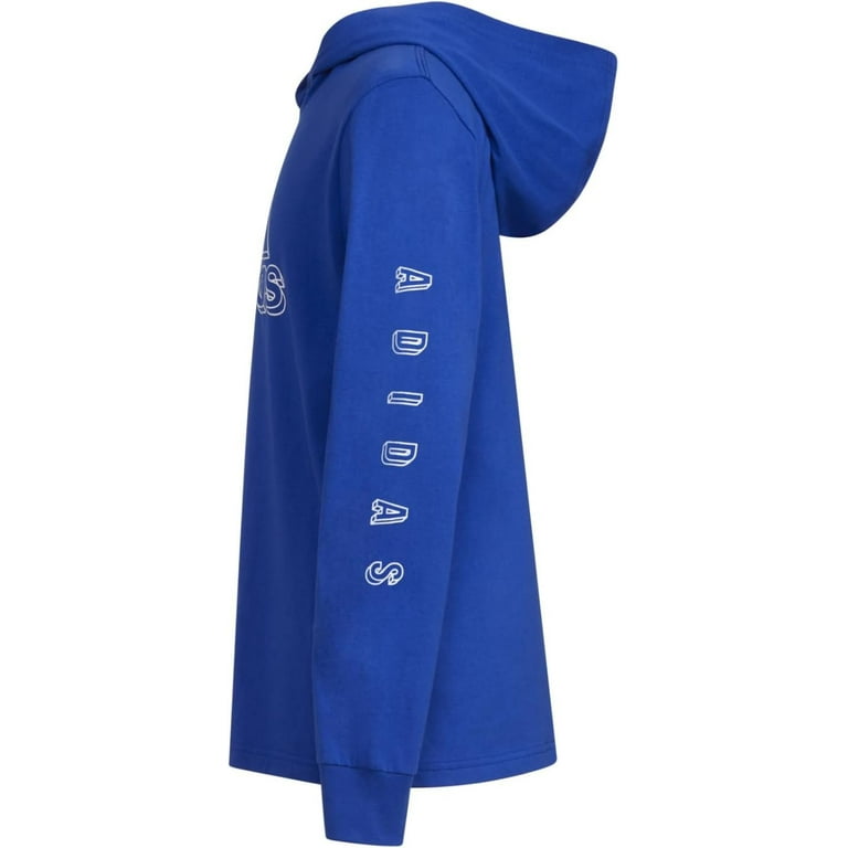 adidas Boy's Pro Lineage Hood Tee Big Kids Brite Blue LG 14
