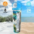 thumbnail image 4 of 30 Oz Sea Turtle Tumbler with Top Handle and Flip Straw, Blue Marble Stainless Steel Travel Cups Birthday Turtle Lover Gifts for Women Men (1PC), 4 of 6