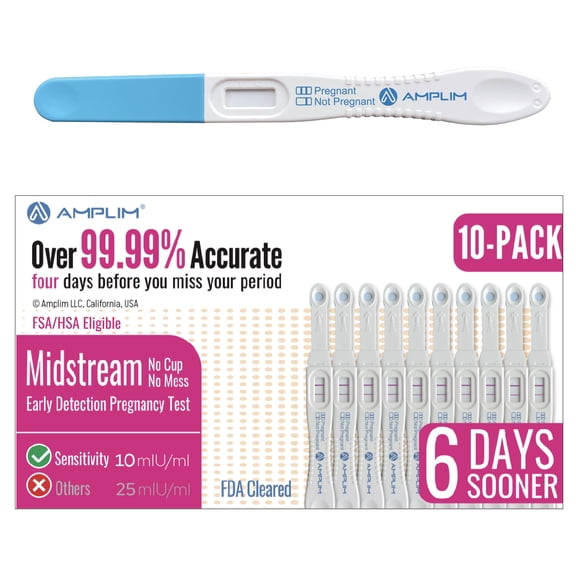 Amplim Early Detection 99.99% Accurate at Home Pregnancy Test 10 Count