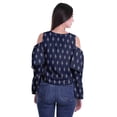 thumbnail image 4 of Moomaya Button Front Cold Shoulder Top Printed  Casual Loose Blouse Short Top, 4 of 4