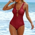 thumbnail image 5 of Abomasnow Womens Sexy One Piece Sparkly Swimsuit Cut Out Slimming Glitter Sequin Bathing Suit V Neck Backless Swimwear with Keyhole, 5 of 6