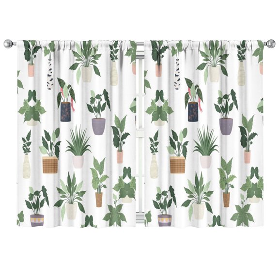 Green Cactus Curtains-blackout Curtains Bedroom Decor Living Room Darkening Grommet Window Drapes 2 Panels Set 41"x63"