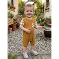 thumbnail image 4 of Mono para bebé niño, manga corta, cuello redondo, a cuadros, ropa de verano para uso diario informal., 4 of 9