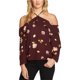 thumbnail image 1 of 1.STATE Blusa estampada con hombros descubiertos para mujer, roja, grande 1.STATE fuera del hombro, 1 of 1