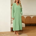 thumbnail image 5 of Ozmmyan Womens V Neck Long Sleeve Fleece Robe for Womens Cable Knit Pattern Long Bathrobe with Pockets Soft Warm Loungewear Nightgown, 5 of 5