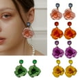 thumbnail image 6 of AOOOWER Stylish Acrylic Rose Dangle Earrings Stylish Rose Flower Pendant Earrings for Ladies Acrylic Fashion Ear Dangle Charm, 6 of 21