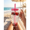 thumbnail image 7 of 40oz Insulated Clear Tumbler with Handle and Lid & Straw, Reusable Travel Mug for Cold and Hot Drinks, Double-Wall Plastic Water Bottle | Crystal-Clear | Car Cup Holder Fit | Leakproof | BPA-Free, 7 of 7