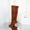 thumbnail image 7 of Fesfesfes Womens Boot Leopard Print Pointed Toe Slim And Warm Super High Heel Over-the-knee US:9(42), 7 of 7