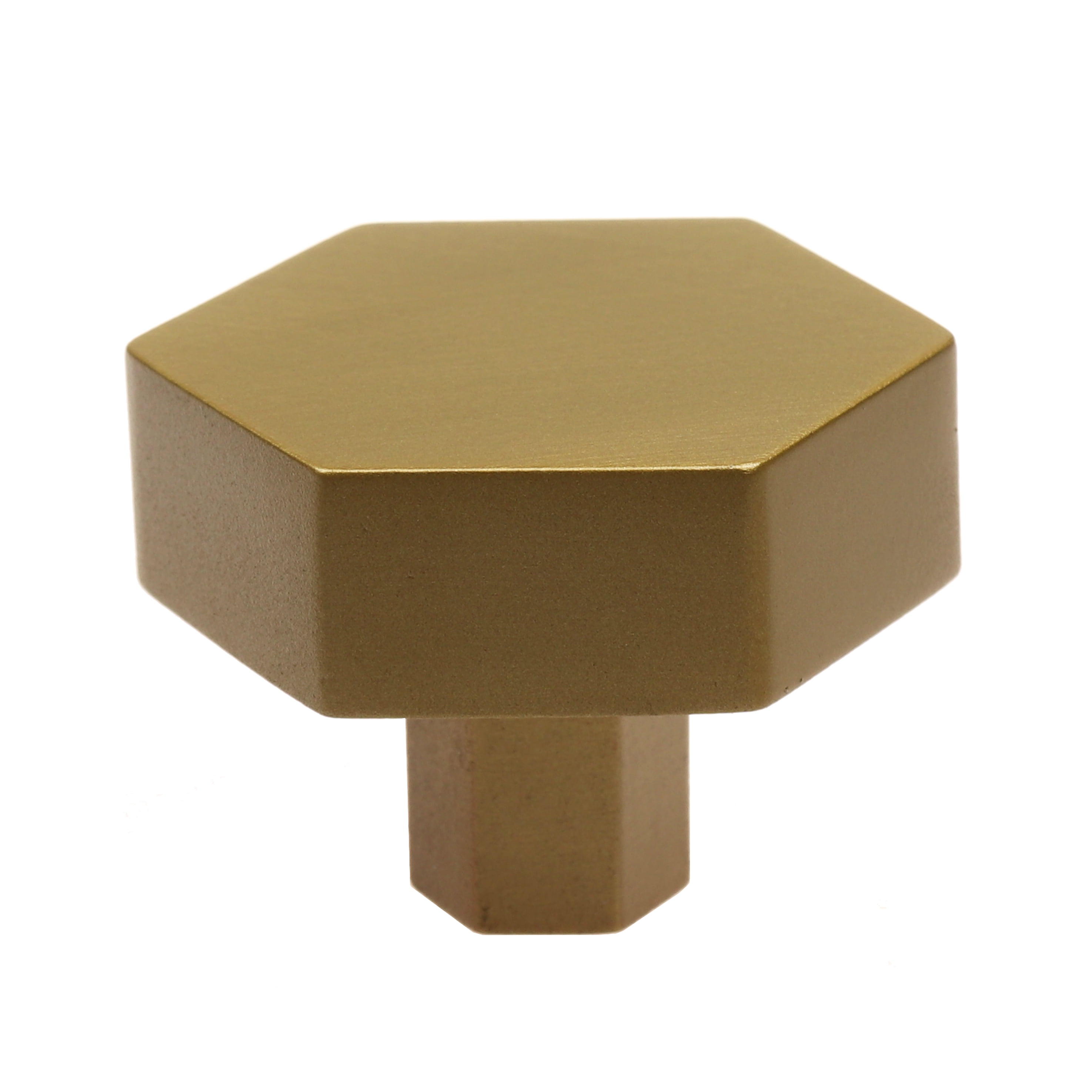 GlideRite 11/2 in. Solid Hexagon Knobs, Satin Gold, Pack of 25