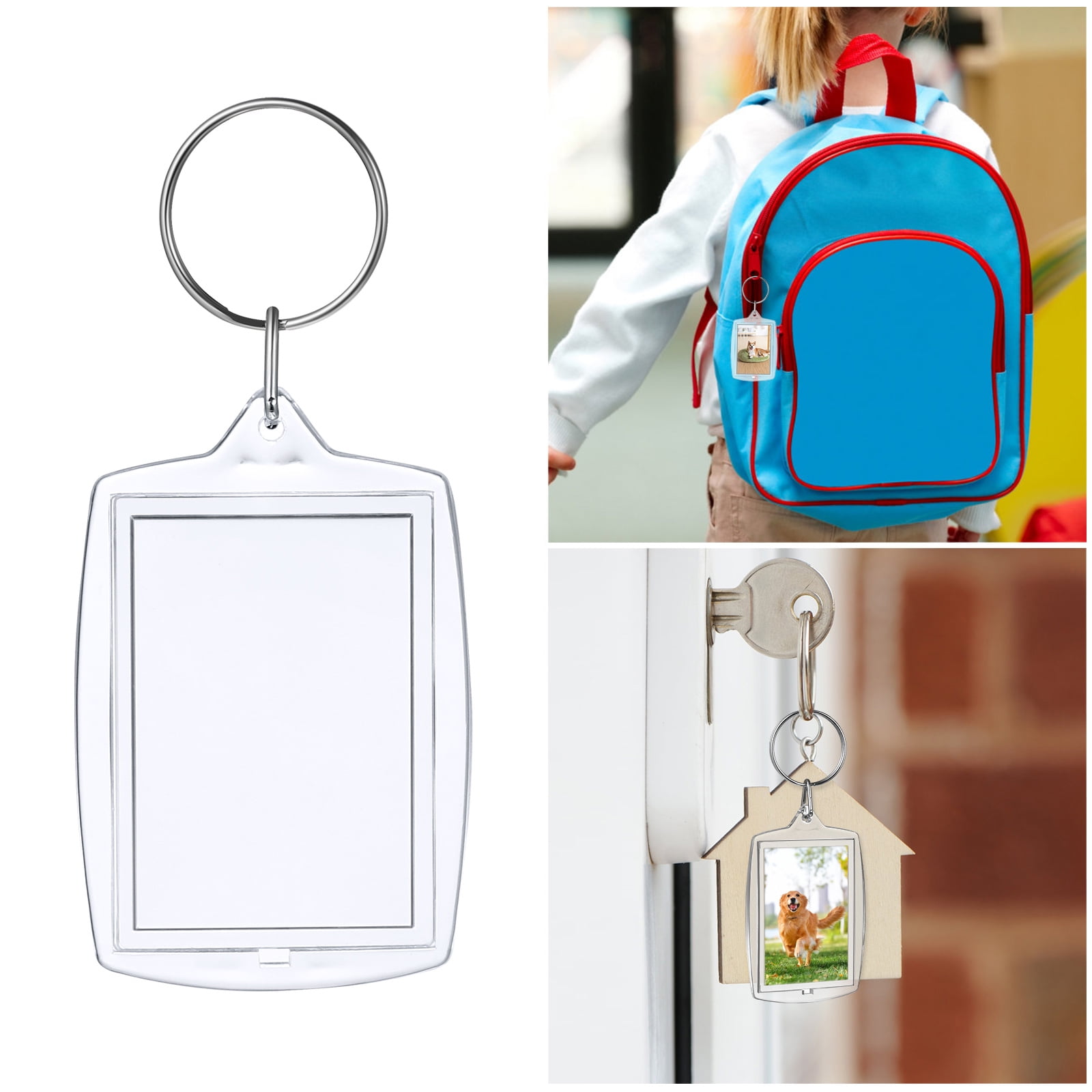 CRAFTHROU 10Pack Clear Picture Frame Keychain Tiny Photo Holder Keychain Gifting Occasions Family