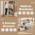 thumbnail image 2 of Bellemave Twin Over Twin Bunk Bed with 4 Storage Drawers and Wardrobe, Solid Wood Kids Bunk Beds Frame with Shelf, No Box Spring Needed (Beige & Natural), 2 of 9